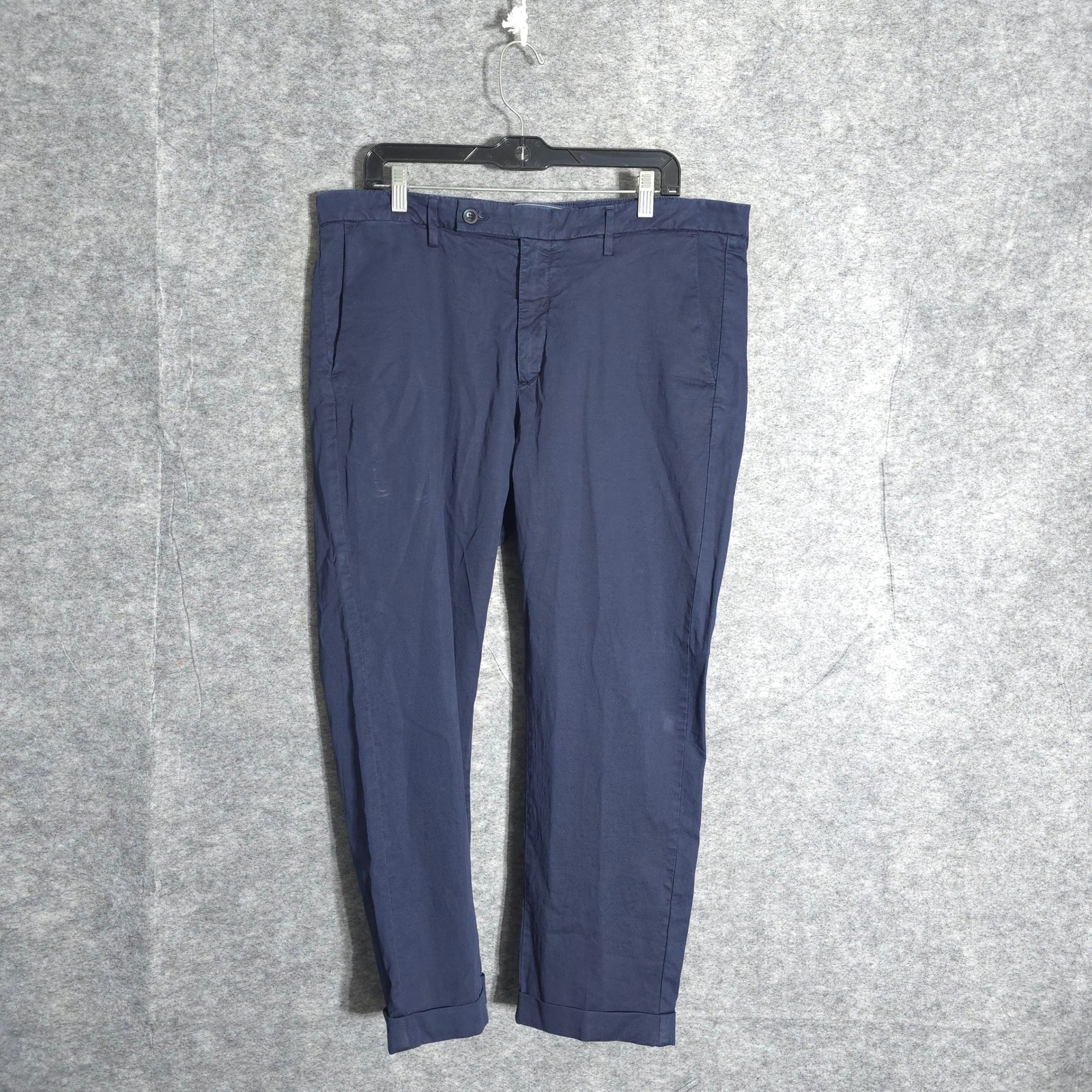 Harmont & Blaine Pants Mens 54 Navy Blue Made In Italy Cuffed Chino Trousers